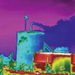 Teledyne Flir Gf77A 25 thermal image colorful plant with gas detection.