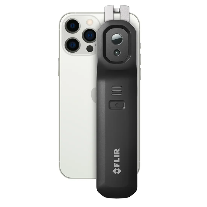 Teledyne Flir One Edge Pro attached to iphone back view.