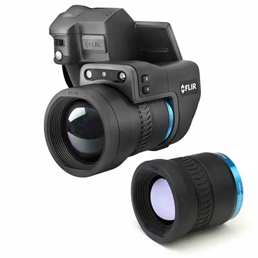 Teledyne Flir T1010 45 hd camera with detachable lens black body blue ring.