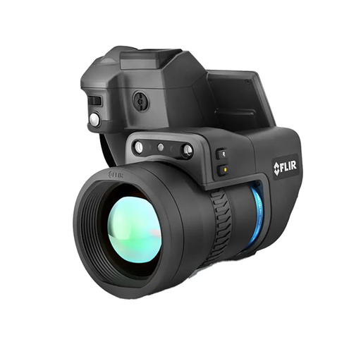 Teledyne Flir T1020 45 hd camera side view black body green lens.