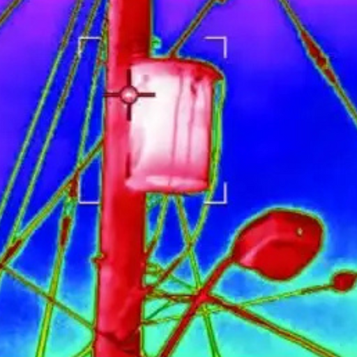 Teledyne Flir T840 close up thermal image of electrical box on power pole