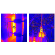 Teledyne Flir Tg297 thermal images showing heat distribution in machinery.