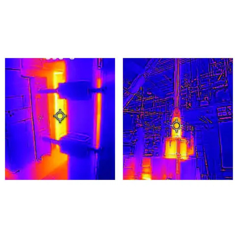Teledyne Flir Tg297 thermal images showing heat distribution in machinery.
