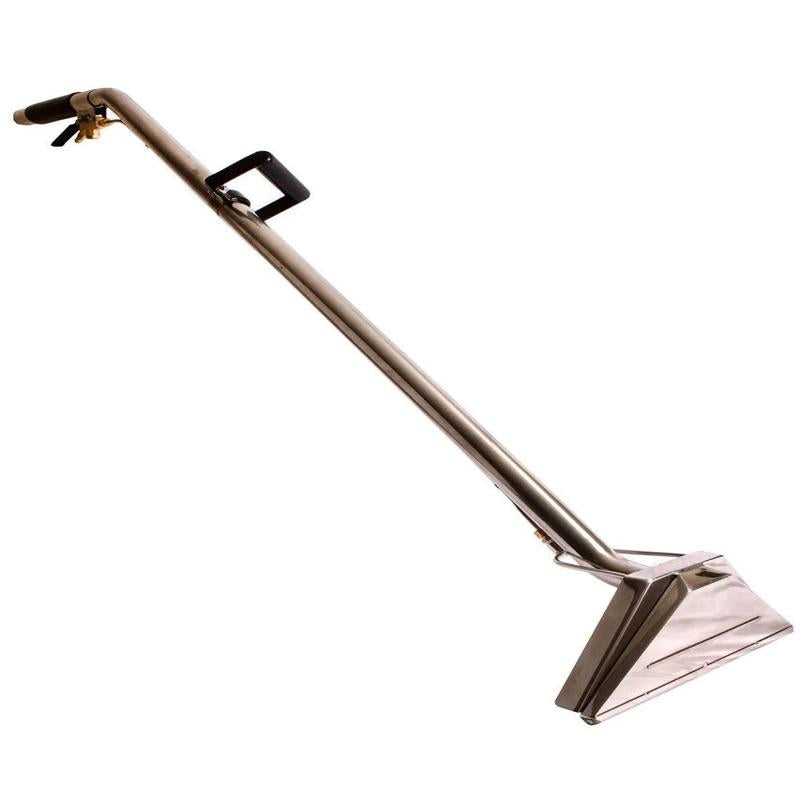 Tornado 12 Drag Wand stainless steel angle view black handle brass valve.