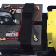 Tornado 17 Ultra High Speed Battery Operated Burnisher top view battery compartment internal wiring.