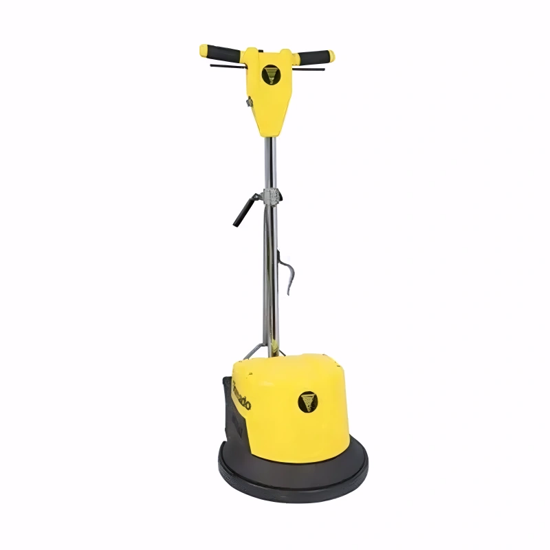 Tornado 20 Brute Force 175 RPM Low Speed Electric Floor Machine yellow handle black base.