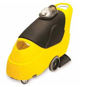 Tornado 20 Gal Marathon 2000 Self Contained Carpet Extractor w Traction Drive full view yellow body black top.