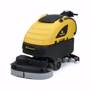 Tornado BD 26 20 Walk Behind Disk Scrubber main side yellow black body.