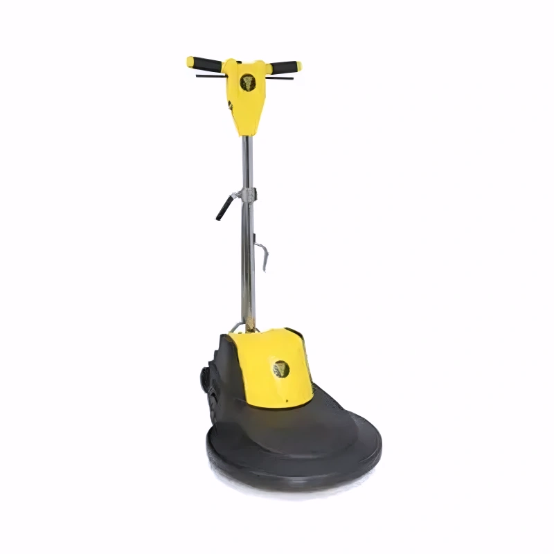 Tornado Brute Force 20 2000 RPM High Speed Burnisher front view yellow handle black base.