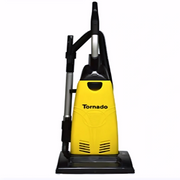 Tornado CK 141 Pro single motor upright vacuum front view yellow body black base.