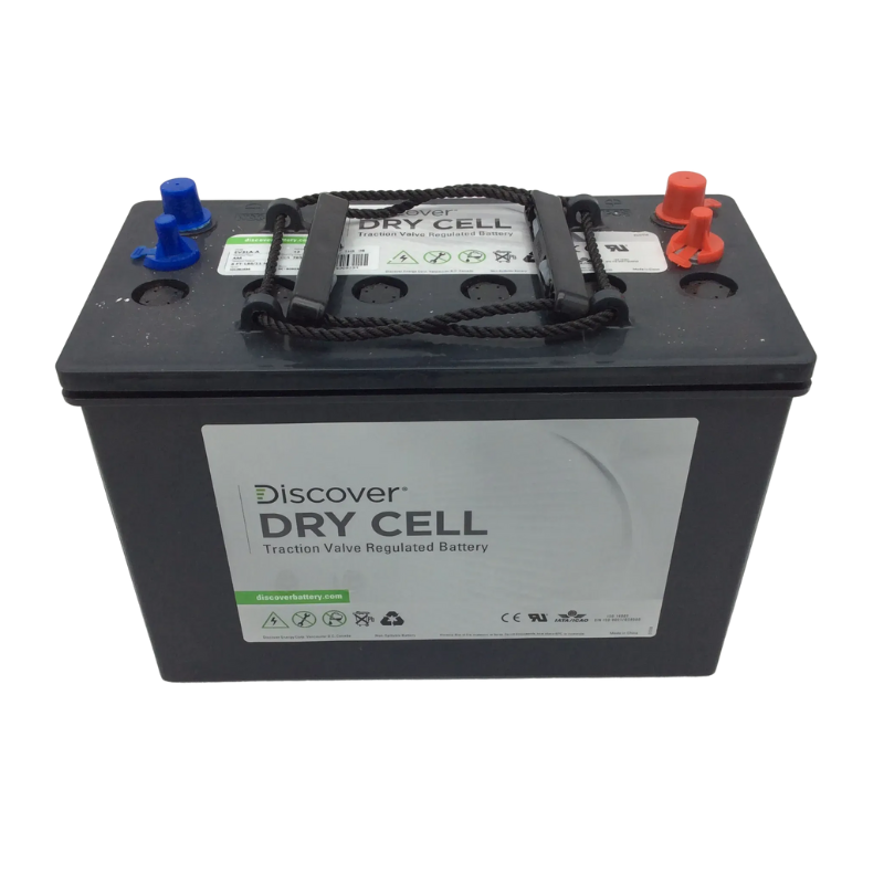 Tornado Eco Friendly AGM Battery 12V 114AH front view black case white label red and blue terminals.