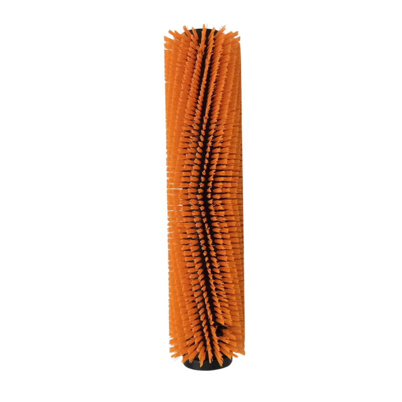 Tornado Hi Low Orange Grout Brush tall cylinder orange bristles black base.