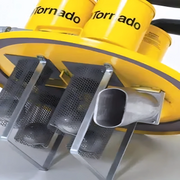 Tornado JA Quad Air Wet Only Jumbo Vacuum bottom view metal mesh intake.