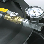 Tornado JA Quad Air Wet Only Jumbo Vacuum gauge valve connection.