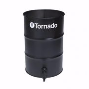 Tornado JE Dual Electric 2 25 HP Wet Dry Jumbo Industrial Vacuum black drum tank front view white logo.