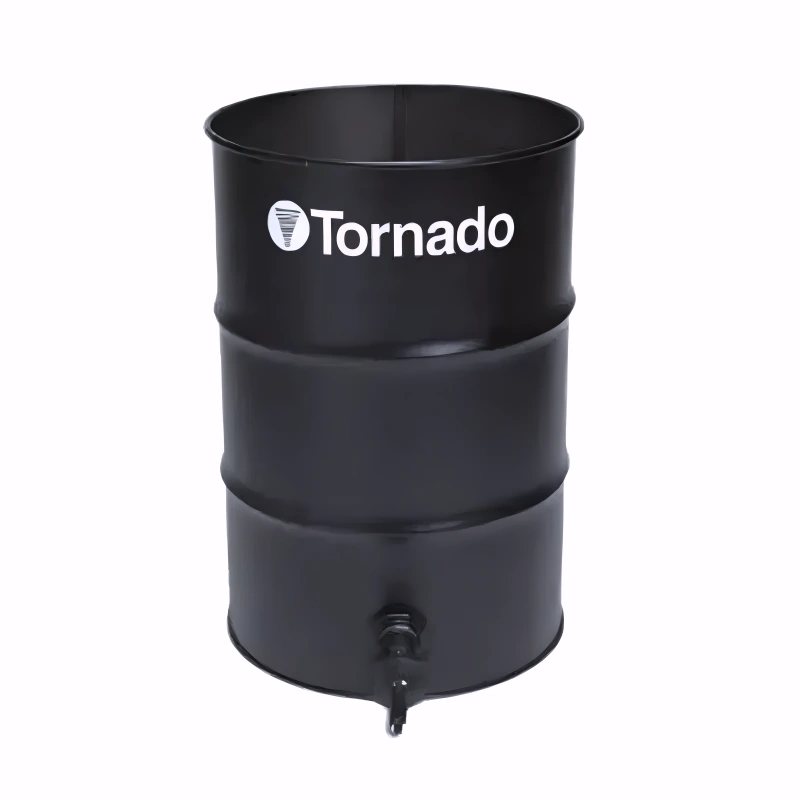 Tornado JE Dual Electric 2 25 HP Wet Dry Jumbo Industrial Vacuum black drum tank front view white logo.