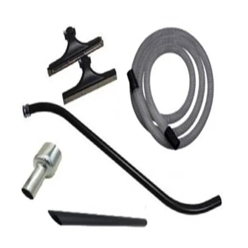 Tornado Jumbo 1.5 Attachment Set top view grey urethane static hose black wand crevice tool and squeegee heads.