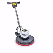 Tornado M Series 20 Metal Floor Machine full view handle controls and red pad.