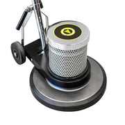 Tornado M Series 20 Metal Floor Machine top view metal body black handle yellow logo.