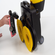 Tornado Microburst Ultra Compact Battery Scrubber detachable brush rollers black frame.