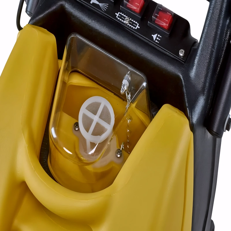Tornado Mini Marathon tank close up yellow tank clear lid.