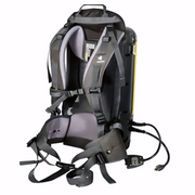 Tornado Pac Vac 10 Aircomfort back view harness straps power cord.