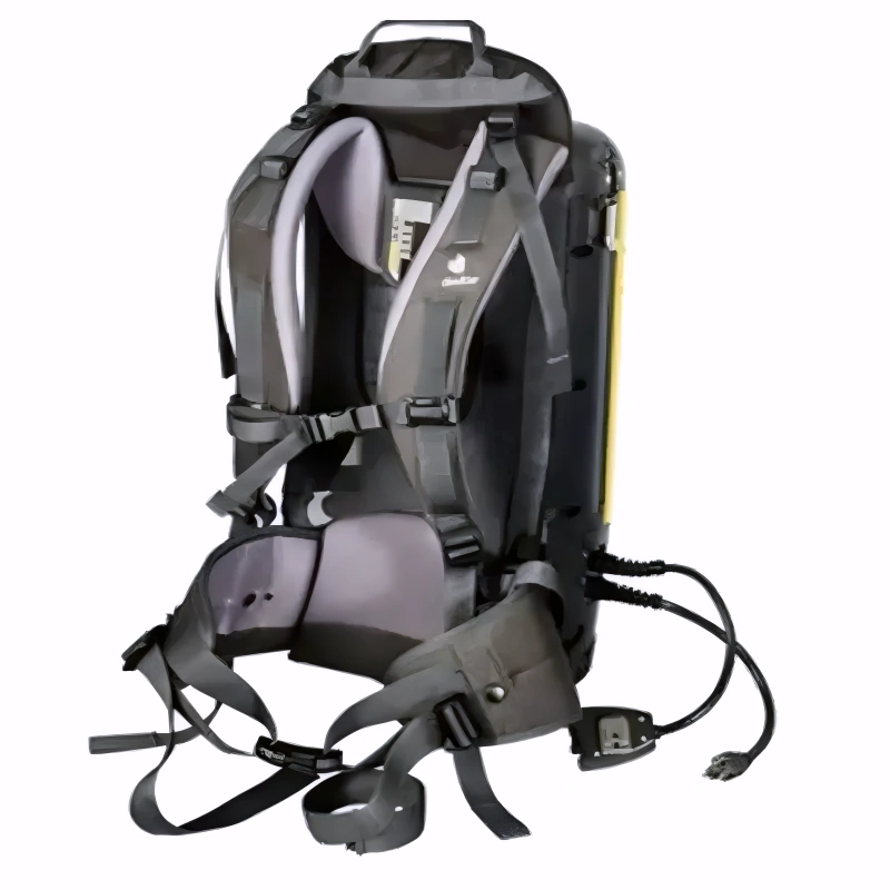 Tornado Pac Vac 10 Aircomfort back view harness straps power cord.