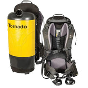 Tornado Pac Vac 6 Aircomfort front view yellow tank black harness.