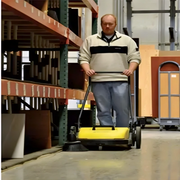Tornado SWM 319 in use warehouse man pushing.