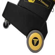 Tornado Surge 500 close up large wheels yellow logo.