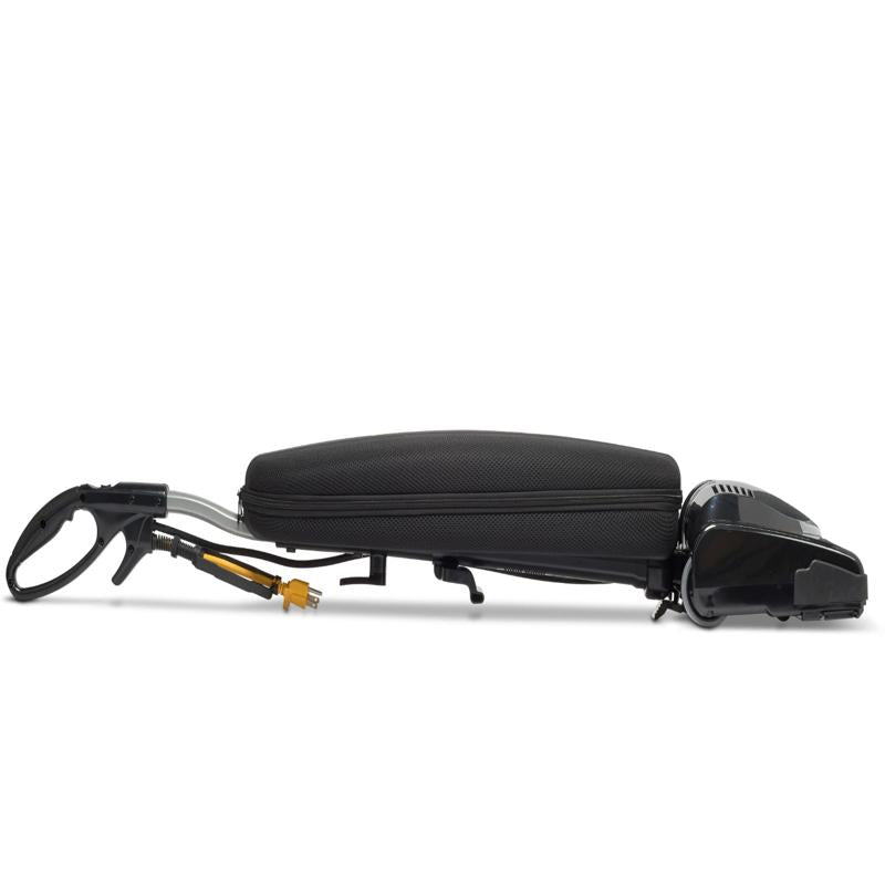 Tornado TV280 W12 U vacuum laid flat side profile black housing.