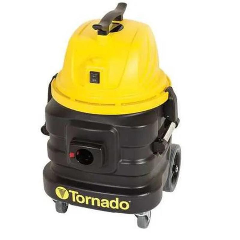 Tornado Taskforce 10 wet dry industrial canister vacuum yellow black wheels.