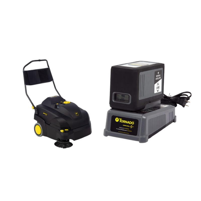 Tornado Tempest Wide Area Carpet Sweeper Vac battery charger bundle black battery gray charger.