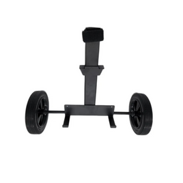 Tornado Transport Trolley front view black frame with wheels and velcro strap.