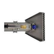 Tornado Upholstery Tool perforated head close up side metal body.