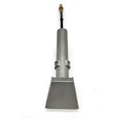 Tornado Upholstery Tool top view full length metal handle perforated head.