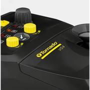 Tornado VS4 Chemical Free Steam Cleaner close up top panel black body yellow controls.