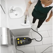 Tornado VS4 Chemical Free Steam Cleaner open top view black body yellow controls.