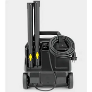 Tornado VS4 Chemical Free Steam Cleaner rear view storage black body yellow details.