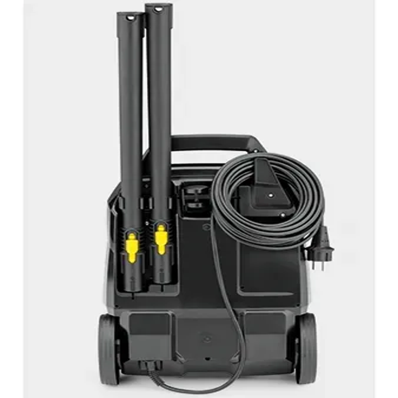 Tornado VS4 Chemical Free Steam Cleaner rear view storage black body yellow details.