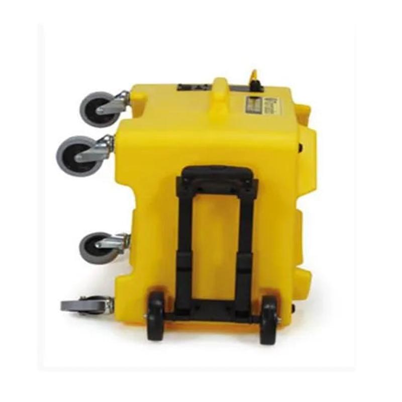 Tornado Windshear Downdraft side view yellow housing black wheels handle storage.