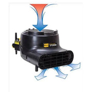 Tornado Windshear Storm Standard Model Compact Blower Dryer airflow diagram black housing yellow labels.