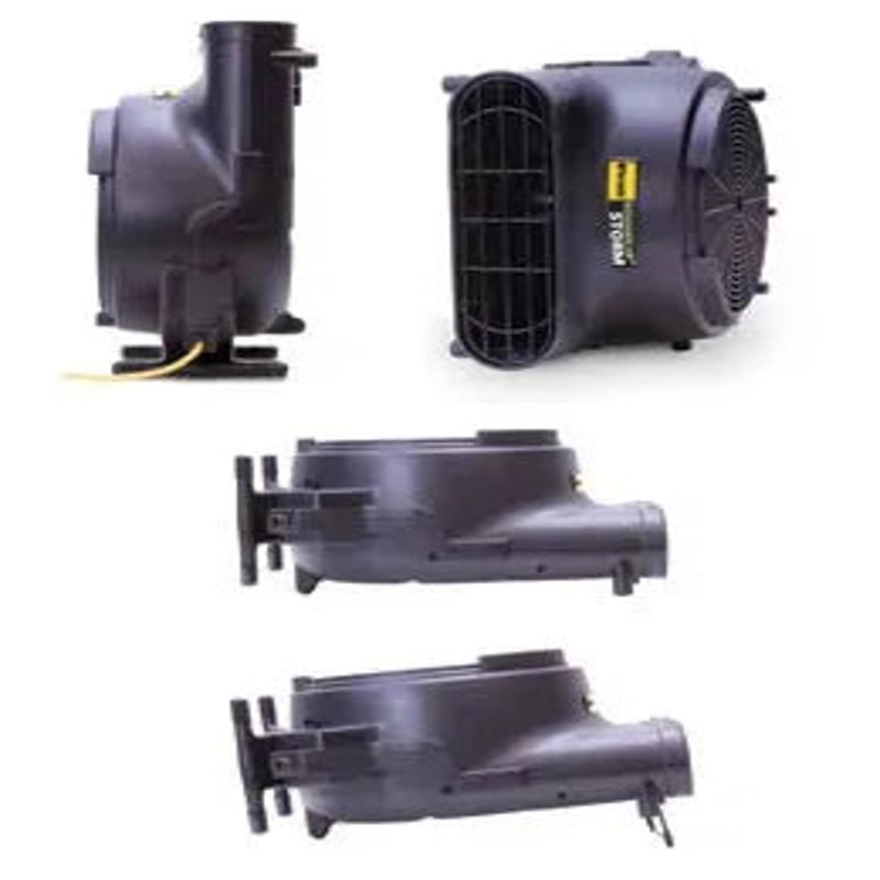 Tornado Windshear Storm Standard Model Compact Blower Dryer multiple views side front top black housing yellow labels.