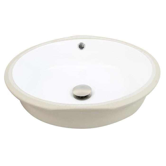 Nantucket Sinks UM-16CW Oval Undermount Ceramic Sink
