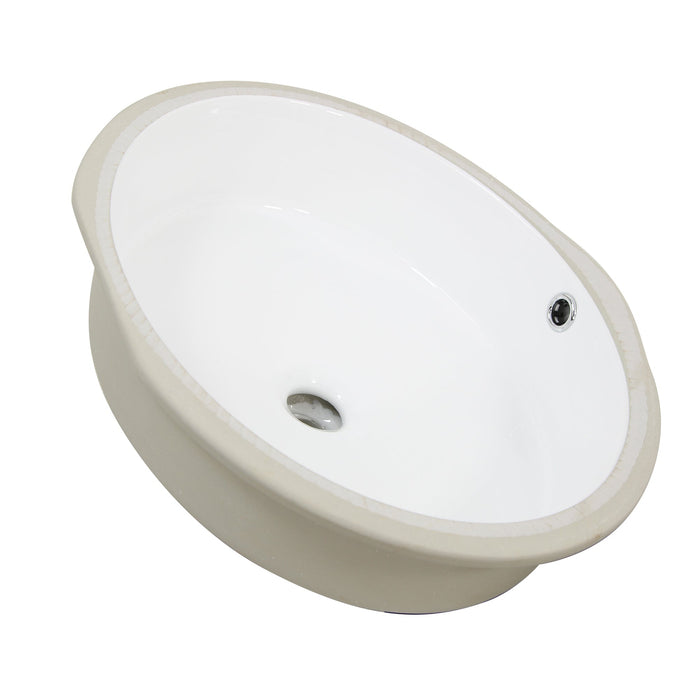 Nantucket Sinks UM-16CW Oval Undermount Ceramic Sink