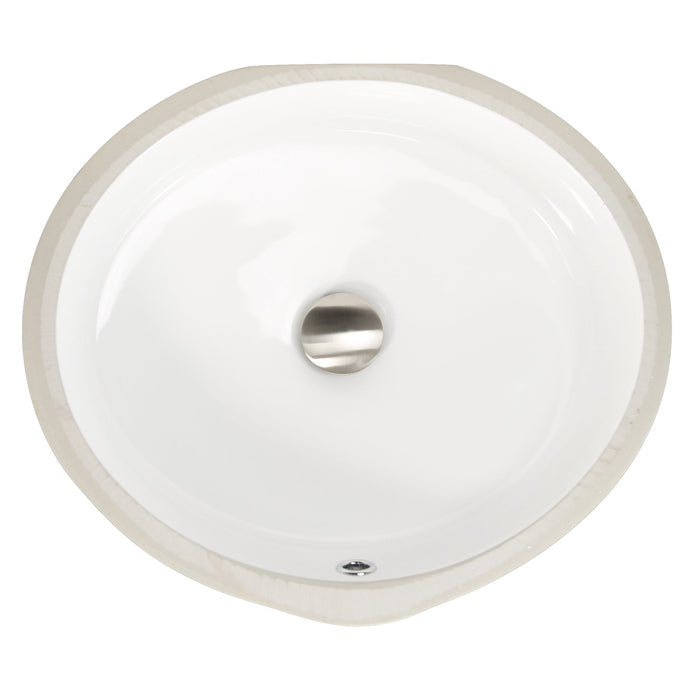 Nantucket Sinks UM-16CW Oval Undermount Ceramic Sink