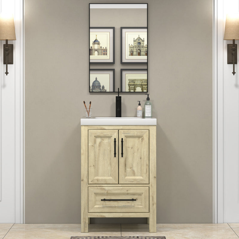 Viv 24 Inch Freestanding Bathroom Vanity in French Oak