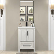 VIV 24 Inch Freestanding Bathroom Vanity in Matte White Oak