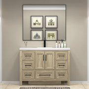 VIV 48 Inch Freestanding Solid Wood Bathroom Vanity in White Oak
