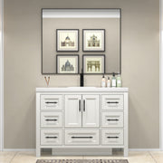 VIV 48 Inch Freestanding Solid Wood Bathroom Vanity in Matte White Oak